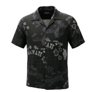 Favant Gecko Aloha Shirt XL Hawaii Short Sleeve Aloha Black Tropical Luau Party
